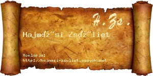 Hajmási Zsüliet névjegykártya